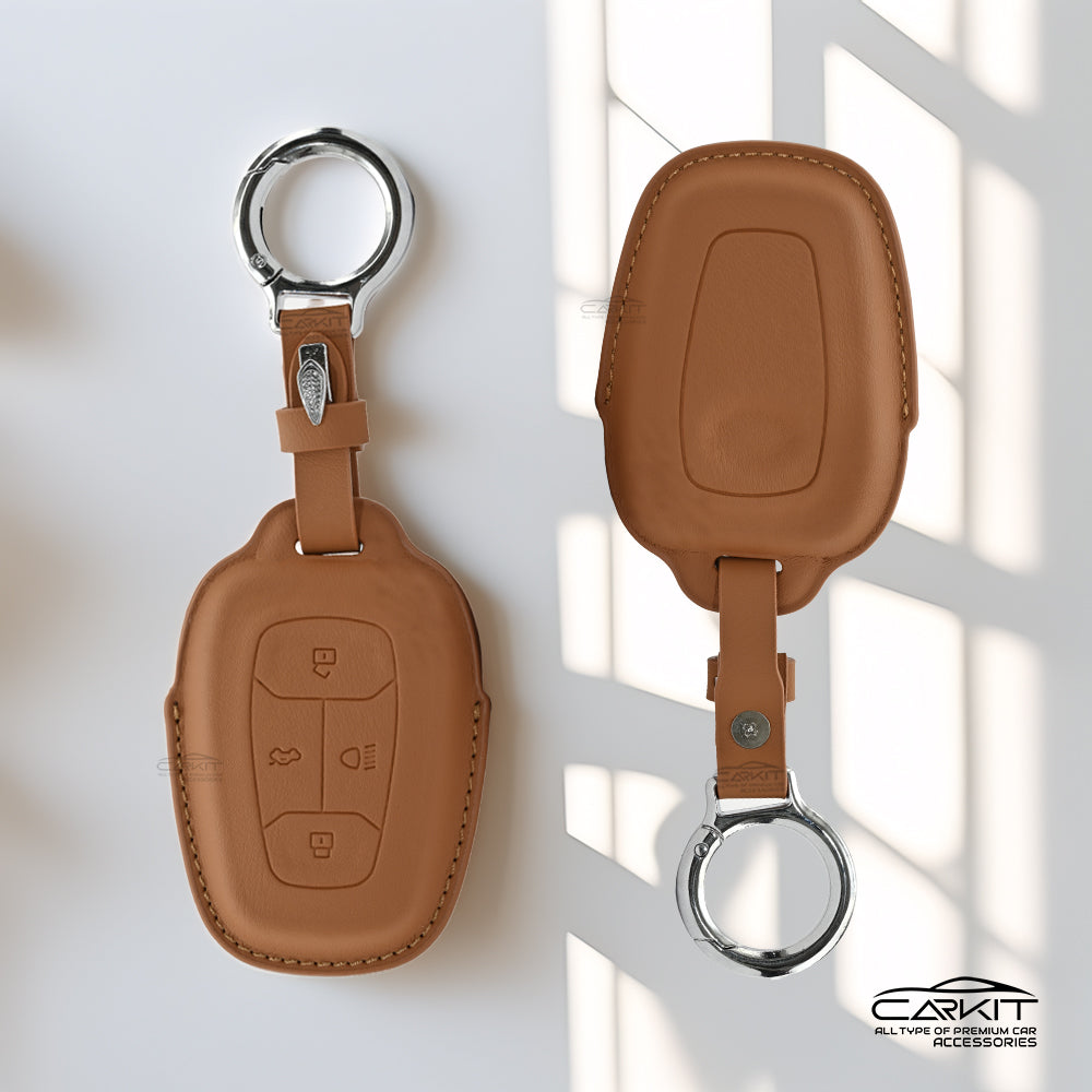 PU 3D Car Key Cover For Tata: Nexon, Harrier, Tigor BS6, Tigor EV, Safari 2021, Altroz, Safari Gold, Gravitas, Punch 4 button smart key